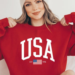 USA Est 1776 Graphic Fleece Sweatshirts