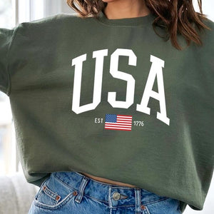 USA Est 1776 Graphic Fleece Sweatshirts