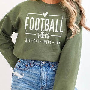 Fall Game Day Football Vibes All Day Sweatshirt