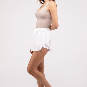 Ruffle Hem Tennis Skirt with Hidden Inner Pockets