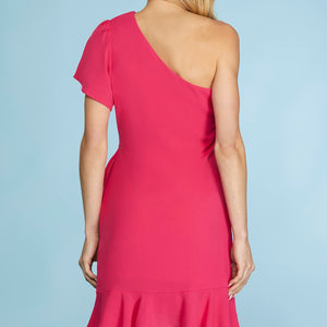 Fuchsia One Shoulder Dress