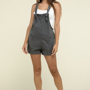 Washed Knot Strap Romper