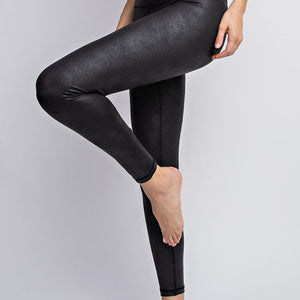 PU Chintz Full-Length Leggings