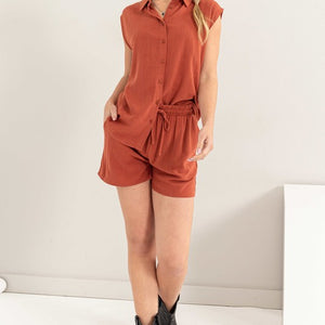 Linen Shirt and Shorts Set