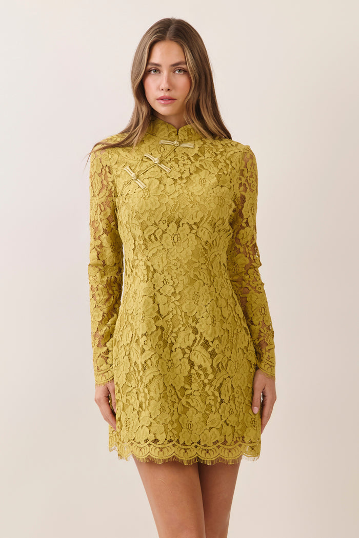 Olive lace dress
