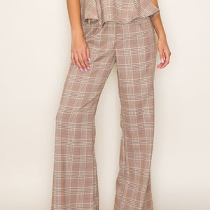 Brown plaid pant