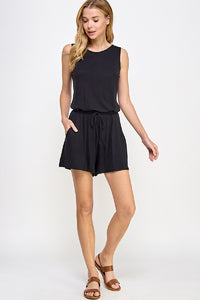 Black Solid comfy romper