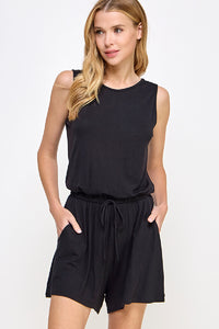 Black Solid comfy romper