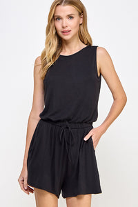 Black Solid comfy romper