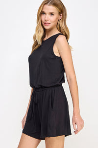 Black Solid comfy romper