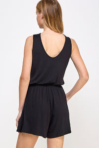 Black Solid comfy romper