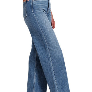 HIGH WAIST WIDE LEG STRAIGHT DENIM JEAN