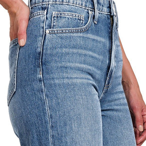 HIGH WAIST WIDE LEG STRAIGHT DENIM JEAN