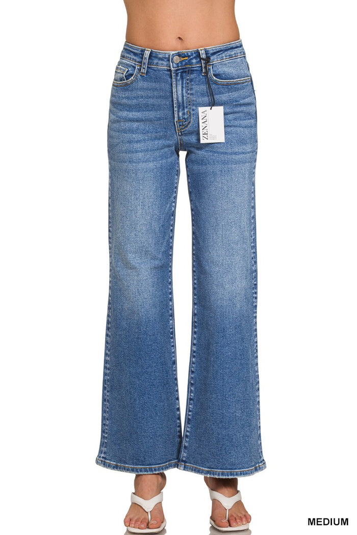 Medium Wash Wide Leg Denim Pants