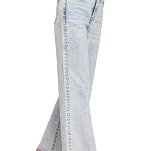 Light Wash Wide Leg Denim Pants