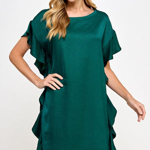 Hunter Solid ruffle dress