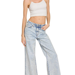 Light Wash Wide Leg Denim Pants