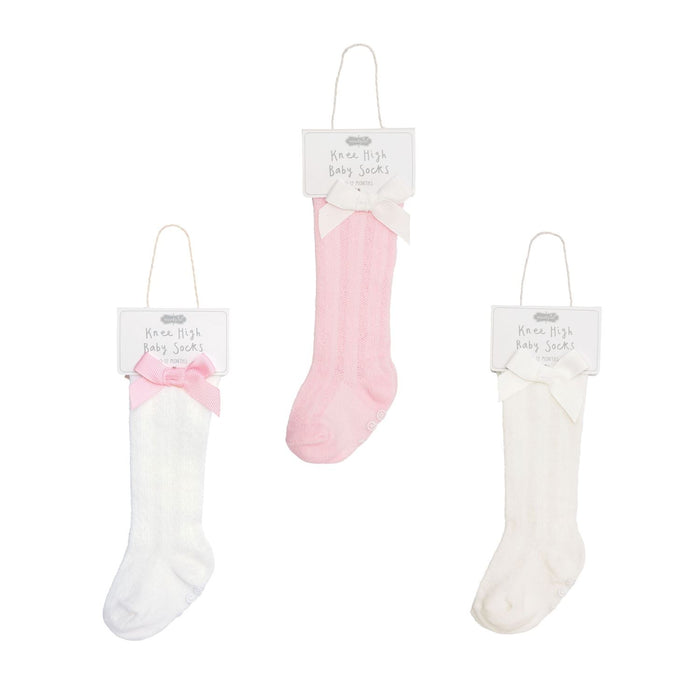 Baby girl knee socks with bow