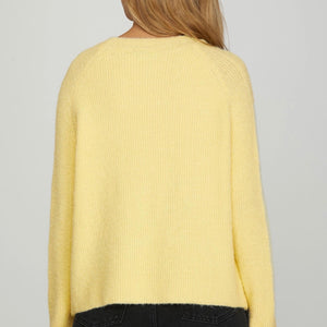 YELLOW LONG SLEEVE ROUND NECK SWEATER TOP