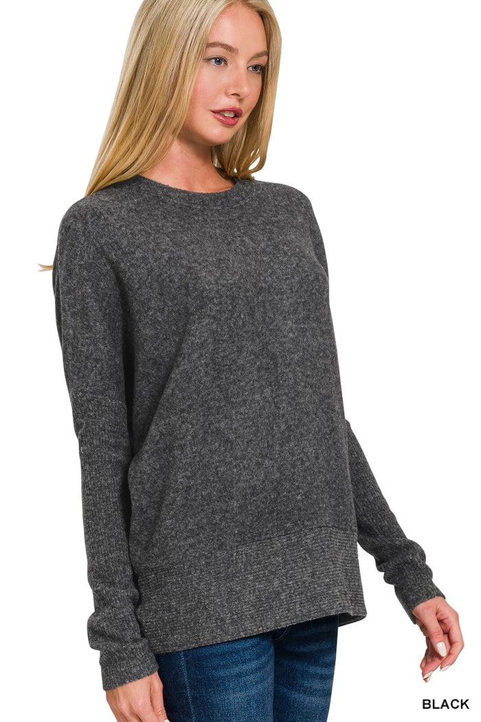 BRUSHED MELANGE HACCI DOLMAN SLEEVE SWEATER