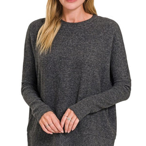 BRUSHED MELANGE HACCI DOLMAN SLEEVE SWEATER