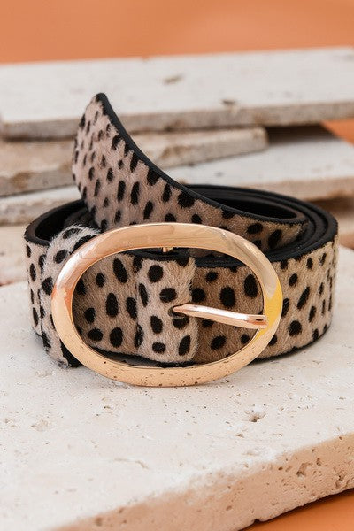 Oval buckle leather belt, 3 colors