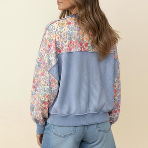 Triangle Oversized Long Sleeve Floral Top