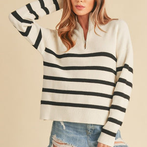 Black/white striped sweater