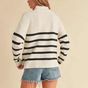 Black/white striped sweater