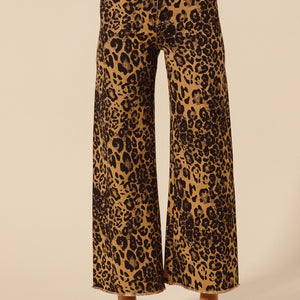 Leopard wide leg pant