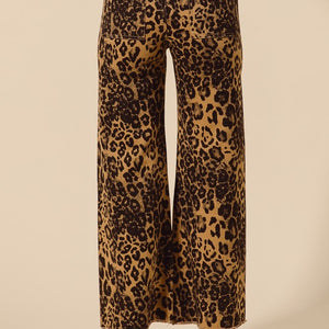 Leopard wide leg pant