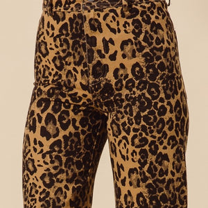 Leopard wide leg pant