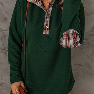 Green plaid pullover