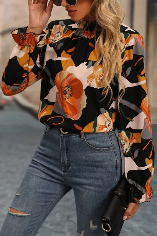 Black floral top