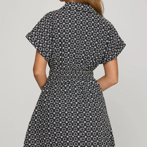 Navy eyelit dress