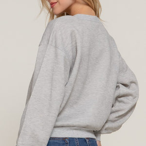 SEQUIN DETAIL INNER FLEECE SWEATSHIRT