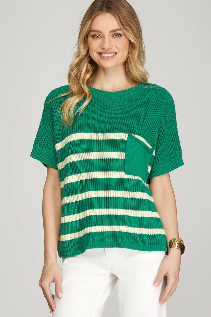 Emerald stripe knit