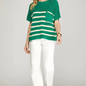 Emerald stripe knit