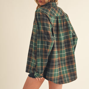 Green flannel shirt