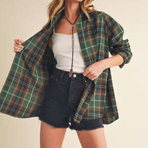 Green flannel shirt