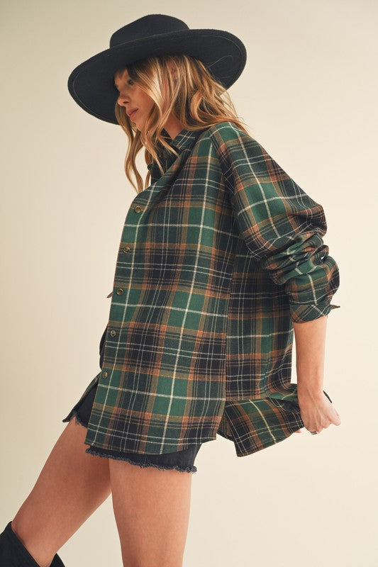 Green flannel shirt