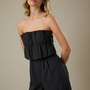 Black Ruffle Bodice Jumpsuit Ruffle Bodice Jumpsuit