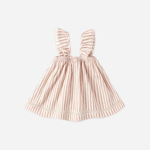 QM Vintage stripe ruffle tank dress