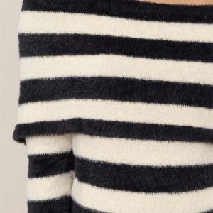 Striped Off-Shoulder Sweater