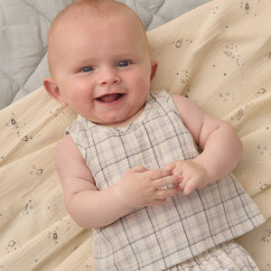 QM Blue Plaid Tank Set