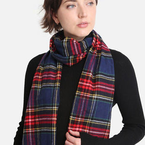 Plaid checked scarf, 8 colors.