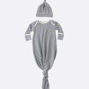 Qm knotted gown set ocean stripe