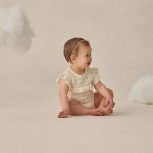 QM Natural Pointelle Romper