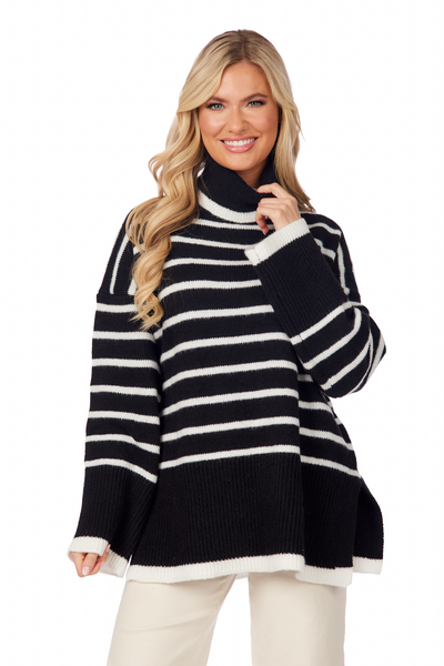 DUNN STRIPED OVERSIZED SWEATER