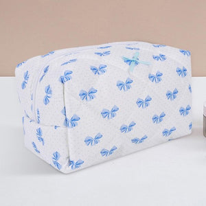 Bows cosmetic bag, pink or blue